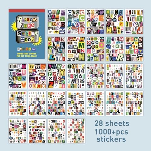 Ransom Note Sticker Book Vintage Alphabet Letter Scrapbook Supplies - Image 4