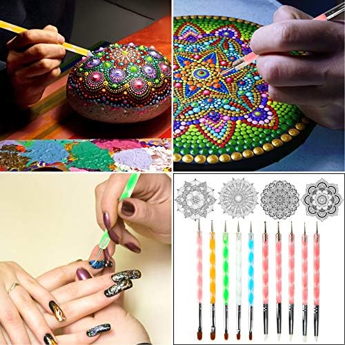 Augshy 58PCS Mandala Dotting Tools Set with a Blue Zipper Waterproof Storage Bag for Painting Rocks - Image 5