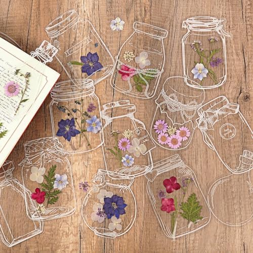 40Pcs DIY Dried Flower Bookmark Kit, Transparent Bookmarks Set by Unknown