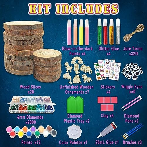 klmars Kids Wooden Painting Kit-Glow in The Dark-Arts & Crafts Gifts for Boys Girls Ages 5-12-Craft Activities Kits - Creative Art Toys for 5, 6, 7, 8, 9, 10, 11 & 12 Year Old Kids - Image 4