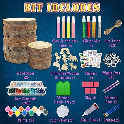 klmars Kids Wooden Painting Kit-Glow in The Dark-Arts & Crafts Gifts for Boys Girls Ages 5-12-Craft Activities Kits - Creative Art Toys for 5, 6, 7, 8, 9, 10, 11 & 12 Year Old Kids - Image 4