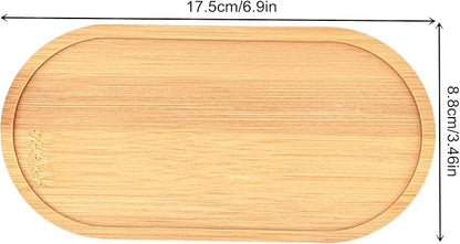 4PCS Mosaic Bamboo Coasters for Crafts, Blank Base Trays, Drinking Cup Coaster, Plant Coaster, Art Plate,DIY Mosaic Supplies (Oval)