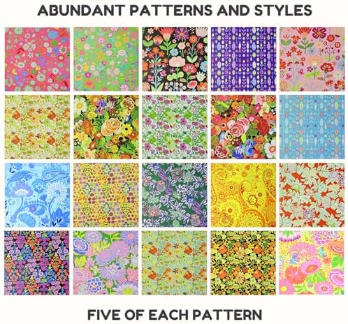 JoyCat Floral Botanical Patterned Origami Paper, 50 Sheets, 6x6 Inch - Image 3