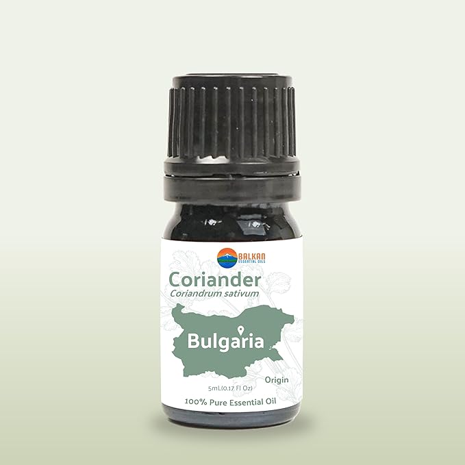 Nature Packaged Coriander Essential Oil - Direct from Bulgarian Balkan Mountains - Steam Distilled - Aceite Cilantro for Aromatherapy, Massage, Diffuser, DIY Candle and Soap Making - 5ml