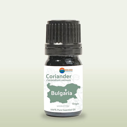 Nature Packaged Coriander Essential Oil - Direct from Bulgarian Balkan Mountains - Steam Distilled - Aceite Cilantro for Aromatherapy, Massage, Diffuser, DIY Candle and Soap Making - 5ml