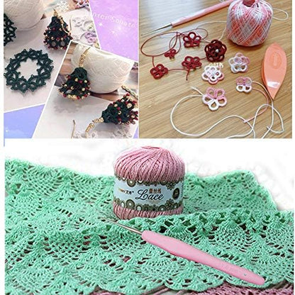 Lewhoo 15 Crochet Thread Balls & 10 Lace Crochet Hooks, 100% Cotton Thread - Image 6