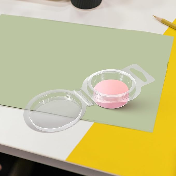 Cabilock 100pcs Clear Plastic Wax Melt Molds Wax Container Clamshells for DIY Candle Making and Soap Crafting Compact Lightweight Packaging Boxes