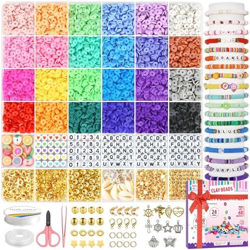 Redtwo 6200 Clay Beads Bracelet Making Kit, 24 Colors Flat Preppy by Redtwo