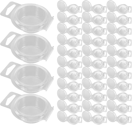 FRCOLOR 100pcs Transparent Multi-Function Wax Melt Molds Plastic Candle Molding Containers Cube Shell Design for DIY Candle Making and Packaging