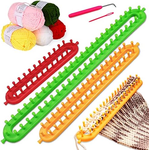 Coopay Plastic Knitting Loom & Yarn Kit, Rectangular Knitting Loom Set by Coopay