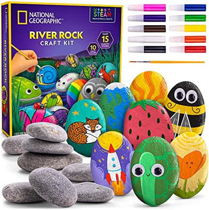 National Geographic Rock Painting Arts and Crafts Activity Kit for Kids by BlueMarbleToys