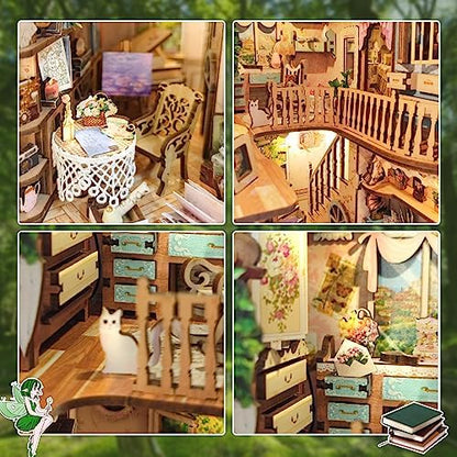 CRIOLPO Dollhouses Book Nook Kit for Adults - DIY Book Nook with LED Light - Image 4