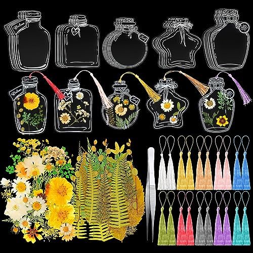 TaoBary 161 Pcs Transparent Dried Flower Bookmarks DIY Kit, Fresh by TaoBary
