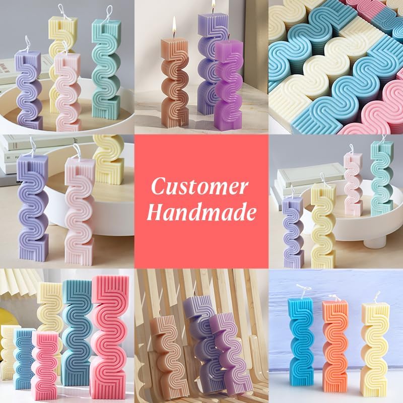 MGLIFEUL 2Pcs Spiral Unique Silicone Wax Candle Mold for Candle Making Molds Silicone Mold Novelty Shapes Moldes De Silicona para Velas Artesanales De Silicona - Image 3