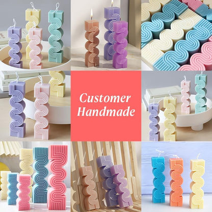 MGLIFEUL 2Pcs Spiral Unique Silicone Wax Candle Mold for Candle Making Molds Silicone Mold Novelty Shapes Moldes De Silicona para Velas Artesanales De Silicona - Image 3