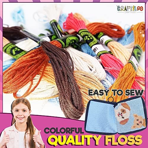 Needlepoint Kit for Kids Ages 6-12 - Cat & Dog Wallet Cross Stitch Craft - Image 5