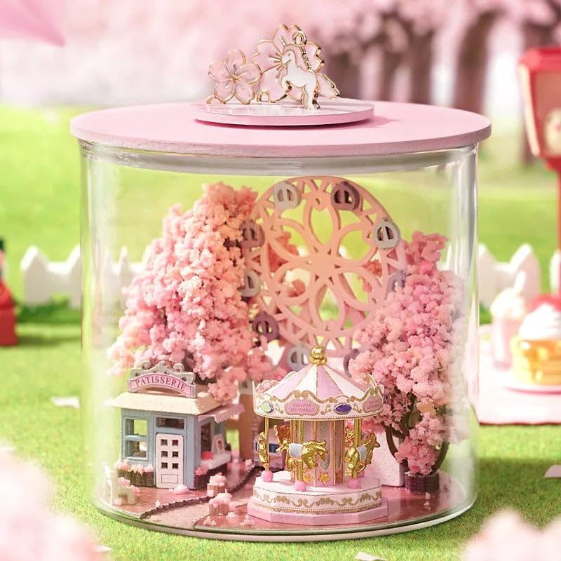 Wizardi Mini House Building Kit - Sakura Scenery DIY Dollhouse Kit - Image 4