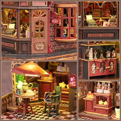 2026 New Dollhouse Kit, DIY Miniature House Kit w/LED for Adults, Bookstore - Image 3