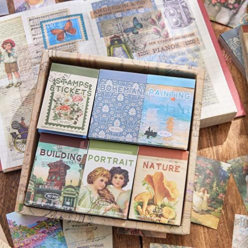 12 Sets 600 Sheets Washi Stickers for Journaling, Map Nature Celestial Portrait Boho Stickers Vintage Aesthetic Scrapbook Sticker Set for Bullet Journal Art Diary Card Craft Gifts Planner Notebook - Image 6