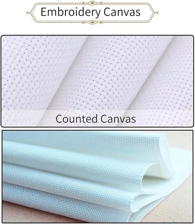 Threadhaven Cross-Stitch Kit 14CT Aida Counted Embroidery Complete Set with Fabric, Threads, Needles & Chart-Premium Beautiful Girls Design for Adults & Beginners- Sea View Girl 10.6''×13.4''