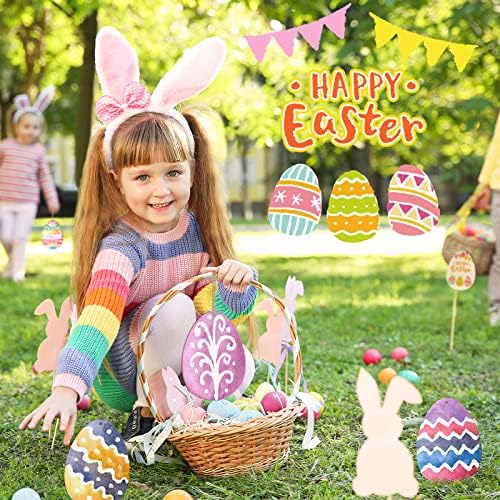 Large Size 7" Wooden Easter Ornaments to Paint, Egg Wooden DIY Blank Unfinished Round Wood Discs Ornament for Crafts Hanging Decorations(10PCS) - Image 6