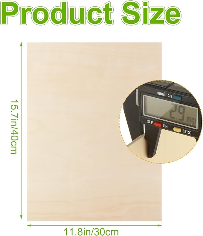 12 Pack 3mm Basswood Sheets 12 x 16 x 1/8 Inch,Plywood Sheets for Crafts, 1/8" Unfinished Plywood Wood for Laser Cutting, Engraving, DIY Crafts, Wood Burning, Painting, Model Carving