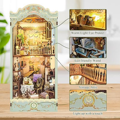 CRIOLPO Dollhouses Book Nook Kit for Adults - DIY Book Nook with LED Light - Image 3