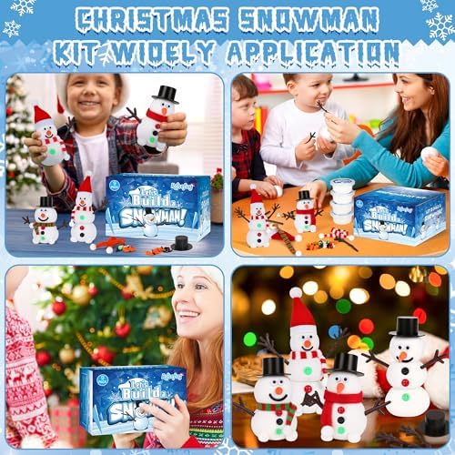 9 Pack Christmas Crafts, DIY Snowman Clay for Kids, Gifts Stocking Stuffer - Image 5
