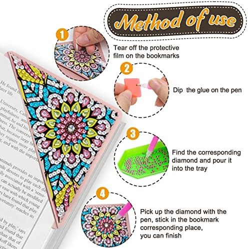 WIVICO 4Pcs Diamond Painting Bookmarks, Diamond Pearl Art Kits for Adults - Image 6