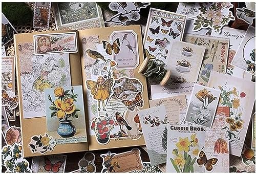 Alideco 200pcs Vintage Scrapbook Stickers Kawaii Fairy Scrapbooking Paper Washi Junk Journaling Supplies Collage Album Aesthetic Cottagecore Picture Frames(Plant Butterfly) - Image 3
