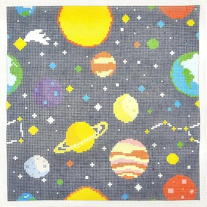 Howie's Needlepoint Needlepoint Kits for Adults, Pillow Front Cross Stitch Kit with Embroidery Pattern on Canvas, Yarn, 2 Needles and Instruction, 16 x 16inch(Color Planets) - Image 3