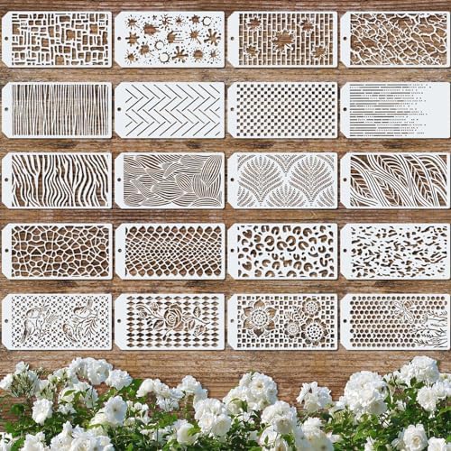 Marspark 20 Pcs Wildflower Stencils, Irregularity Style, 9.45 x 4.7 Inch by Marspark