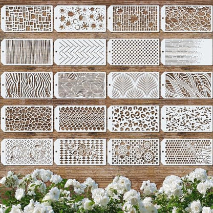 Marspark 20 Pcs Wildflower Stencils, Irregularity Style, 9.45 x 4.7 Inch by Marspark