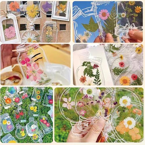 40PCS DIY Transparent Dried Flower Bookmark Kit, Cute Bookmark Making Kit for Women, Men, Crafts for Seniors to Make Your Own Personalized Bookmark, Gifts for Readers, Kids, Teens, Adults - Image 5