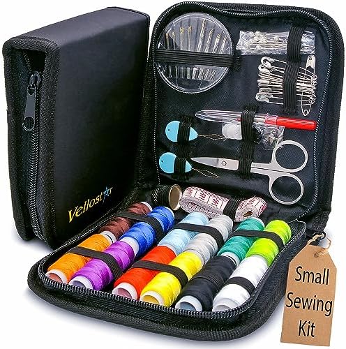 Vellostar Small Sewing Kit for Adults, Portable Needle & Thread Repair Set by VELLOSTAR