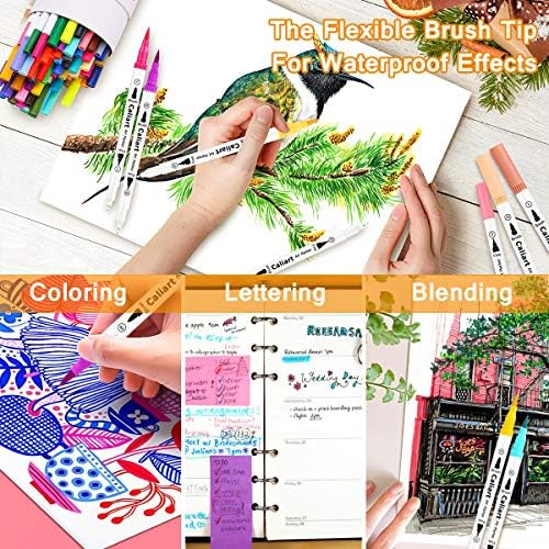 Caliart 72 Colors Double Tip Brush Pen Art Markers for Adult Coloring Books - Image 6