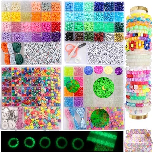 Kandi Kit 2500 Pcs Pony Beads Kit, 96 Colors UV Glow Alphabet Beads Bracelet Making Kit, Friendship Bracelet & Rave Beads for Girls, Kids, Teens & Beginners by NikkiGuojewelry