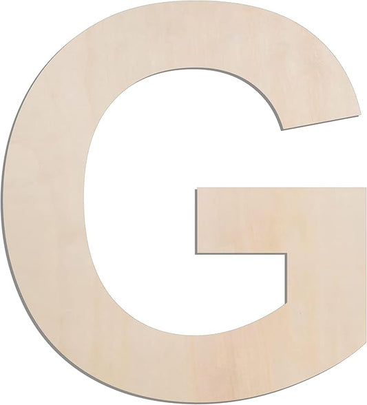 MGTECH 12 Inch Large Wooden Letter G, 1/4 in Thick Big Wood Letter for Crafts and Wall Decor
