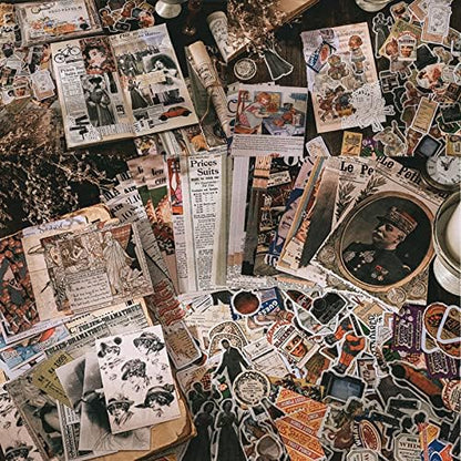 Esweny 200PCS Vintage Scrapbooking Supplies Kit for Journaling,Junk Journal Planners Aesthetic Cottagecore Room Decor Wall Art Collage Album (Retro Memory) - Image 7