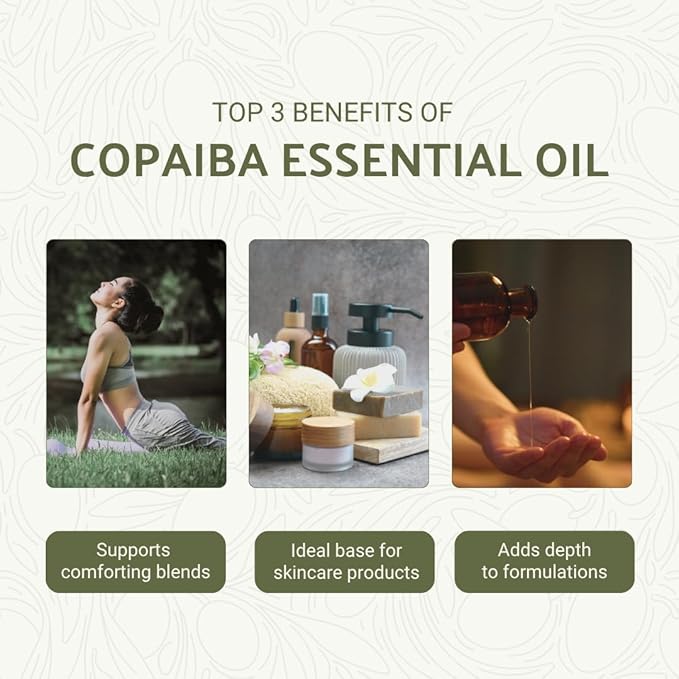 Nature Packaged Copaiba Essential Oil - Direct from Amazon Jungle Essential Oils Brazil - Steam Distilled - Aceite de Copaiba for Aromatherapy, Massage, Diffuser, DIY Candle and Soap Making - 15ml