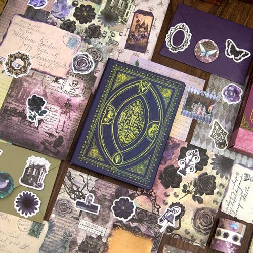 Diuhofart Ultimate Vintage Scrapbook Supplies & Junk Journal Kit - A6 Retro Notebook, Aesthetic Stationery Supplies, Craft Gift Set for Women, Perfect for Journaling & Scrapbooking - Image 4