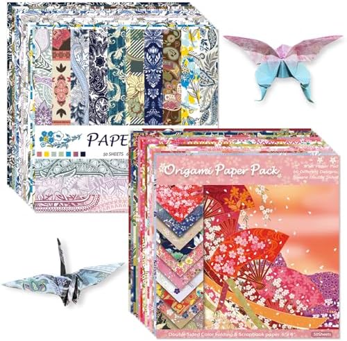 6x6" Origami Paper,100Sheets Double Sided Colored Paper,Square Craft Paper by Mifuner
