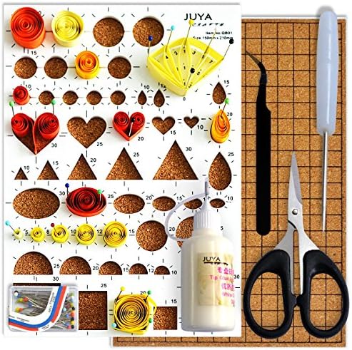 JUYA Paper Quilling Kit 960 Strips with 12 Tools, Glue, Blue Set, 3mm - Image 3