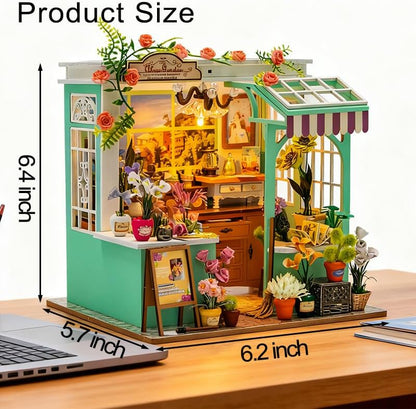 Miniature Dollhouse Kit, DIY Mini House Making Kit w/LED, Alice Garden - Image 2