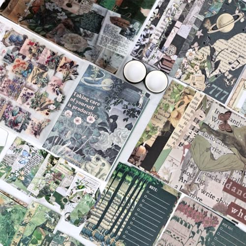 Diuhofart Vintage Scrapbooking Supplies Kit, 185pcs Junk Journal Kit with Scrapbook Paper Sticker Aesthetic Notebook Scrapbook Kit, Art Craft DIY Gift for Adult Women - Image 7