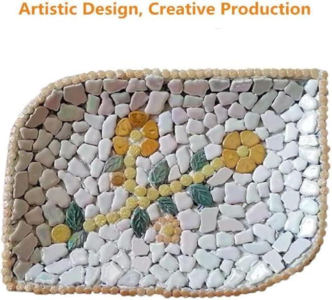 500g/1.1lb Random Color Irregular Ceramics Mosaic Tiles,DIY Making Creative Ceramic Mosaic Tiles for DIY Craft Plates Flowerpots Vases Cups Mosaic Making Supplies (Irregular Rainbow)