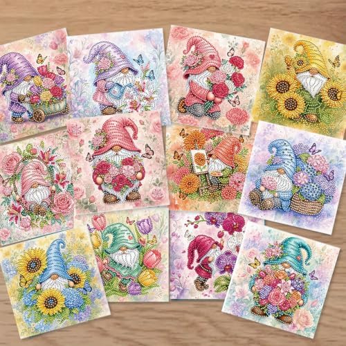 POETRYDRAW DIY Diamond Art Painting Greeting Card Kit, Creative Craft Set for Card Making，Flower Goblin - Image 3