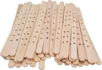 50-Piece Wooden Candle Wick Holders | Natural Wick Centering Tools for Candle Making, Reusable Durable Bars for Large/Multiwick Candles