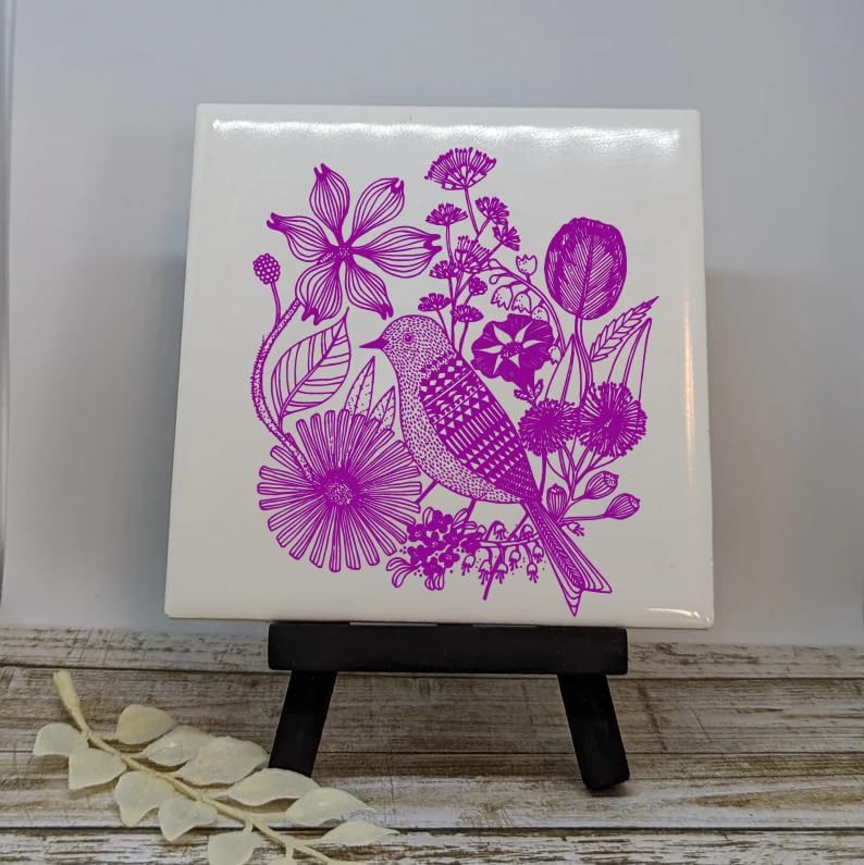 DGAGA Flower Self-Adhesive Silk Screen Stencil Birds Mesh Transfers Various Birds Pattern for Festival Stencils Screen Printing Stencils for Painting on Wood, Home Decor,Bag, T-Shirts 8.5x8.5 in - Image 3