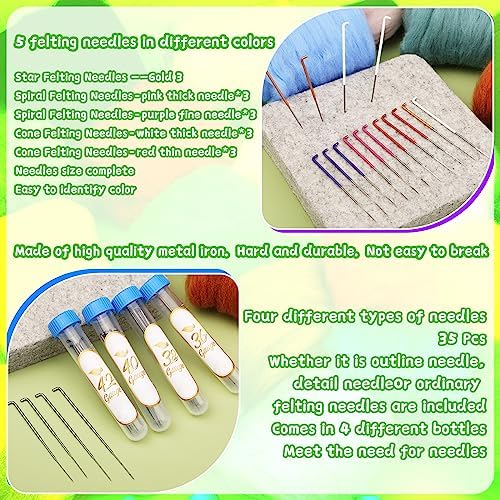 Mayboos Needle Felting Kit, 24 Colors Wool Roving Set with Felting Needles - Image 4